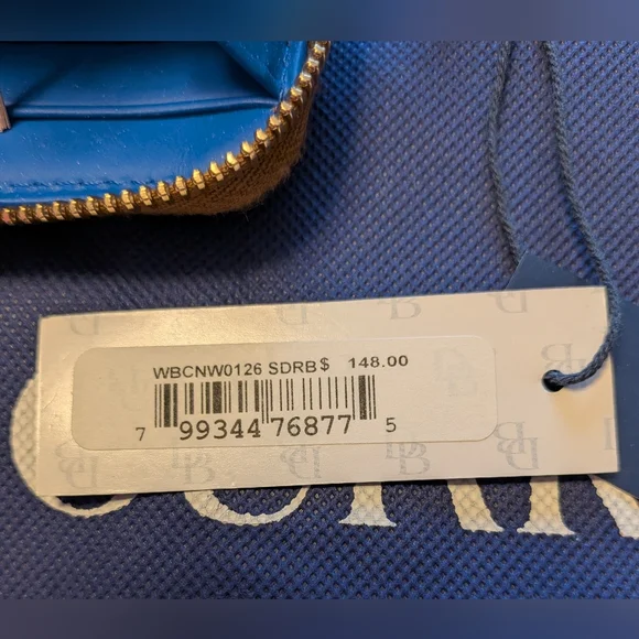 Dooney and Bourke Beacon Woven/Vachetta Tote Set in FRENCH BLUE - Picture 10 of 14